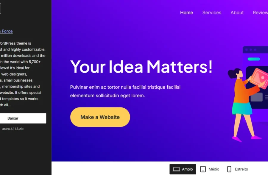 Tema Astra para wordpress